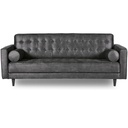 SOFA BUTTON DARK BROWN/GREY 3 SEAT