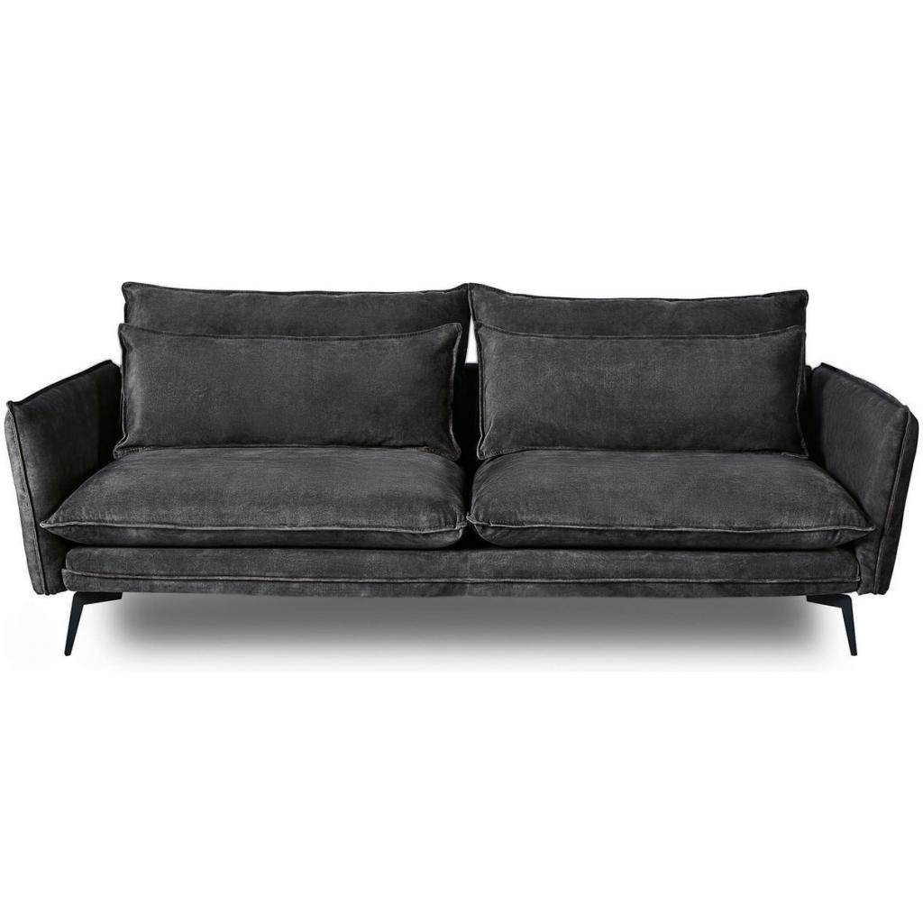 SOFA VELVET STORM GREY 3 SEAT