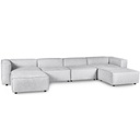 SOFA MODULAR ICE GRAY 4 SEAT SA 2 OTTOMANA