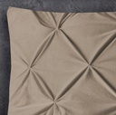 KOMPLET 2 PREVLEKE ZA VZGLAVNIKE VELVET PINTUCK TAUPE  