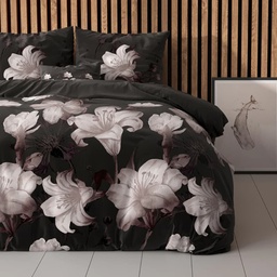 POSTELJNINA ELEGANCE DARK FLOWER BLACK 